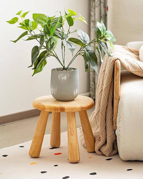 100% Solid Wood Mushroom Step Stool, Small Wooden Stool by Unknown