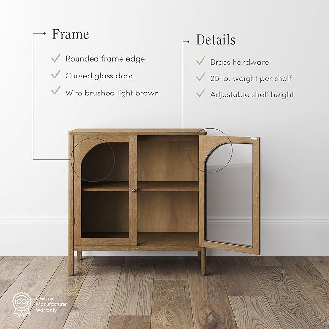 Nathan James Mason Storage Cabinet, Free Standing Accent Sideboard Buffet - Image 4