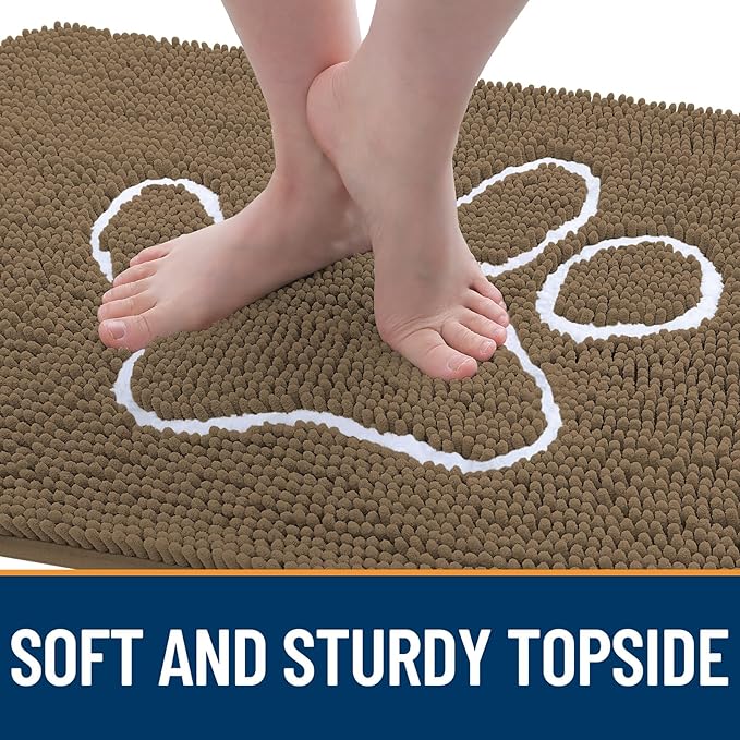 OLANLY Door Mat for Muddy Dog Paws 30x20, Ultra Absorbent Chenille Mud Doormat - Image 4
