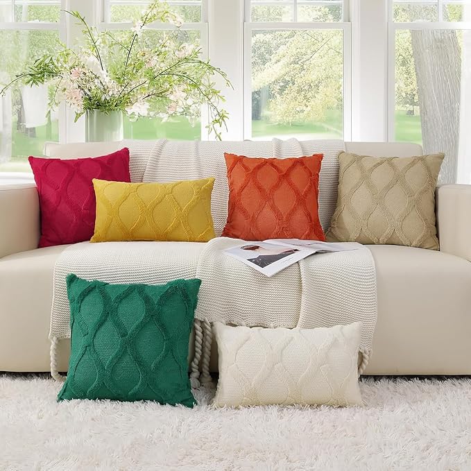 decorUhome Fall Throw Pillow Covers 20x20 Inch Set of 2, Soft Plush Faux Fur - Image 8