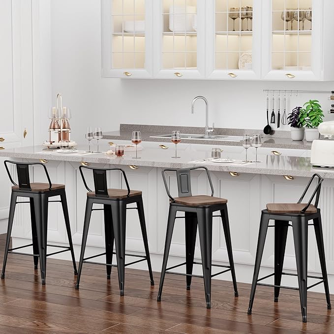 26 Inch Swivel Bar Stools Set of 4 - Image 9