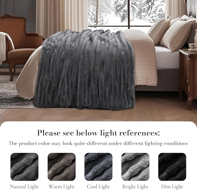 Amélie Home Faux Fur Throw Blanket - Image 7