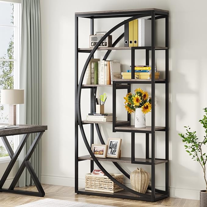 Tribesigns Bookshelf, Industrial 5-Tier Etagere Bookcase, 70.8 inch Tall by Tribesigns