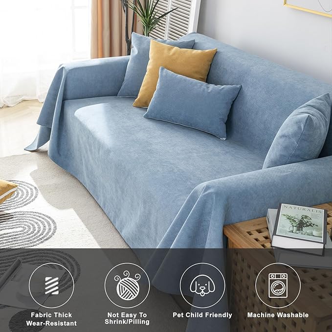 STACYPIK 100% Waterproof Blue Couch Cover - Image 7