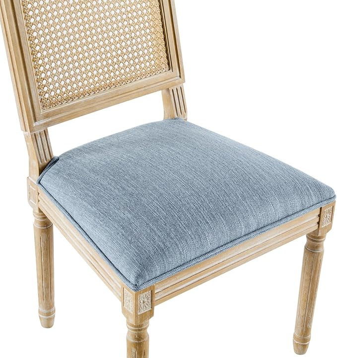 Merax Upholstered Solid Wood Dining Chairs Set of 4, French Country Style - Image 7
