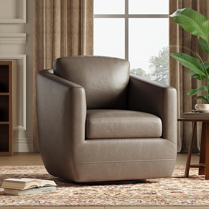 COLAMY 360°Swivel Accent Chair- Comfy Living Room Armchair No-Sag Foam & Sturdy by COLAMYINC