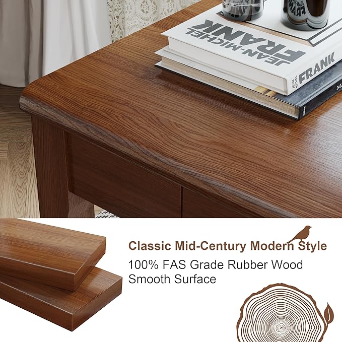 Solid Wood Desk with Drawers - Image 5