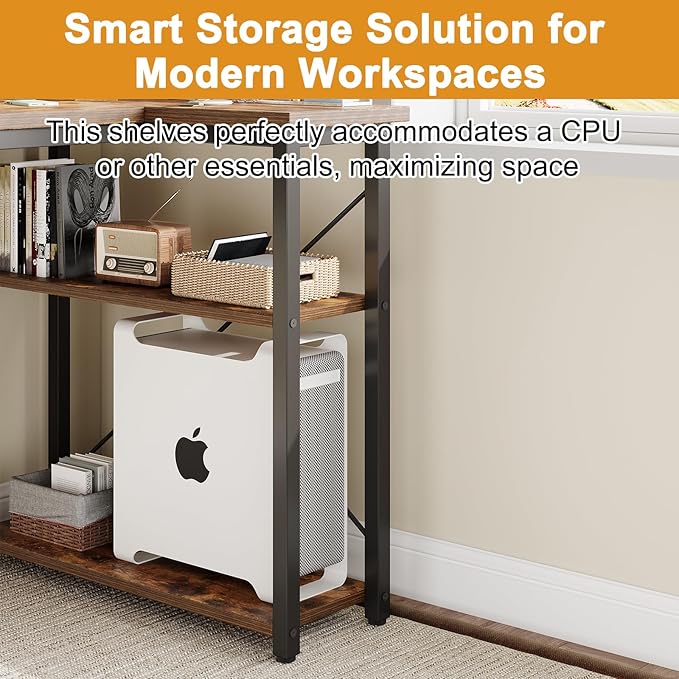 L Shaped Computer Desk with Reversible Shelves, 40 Inch Small Corner Desk with - Image 6