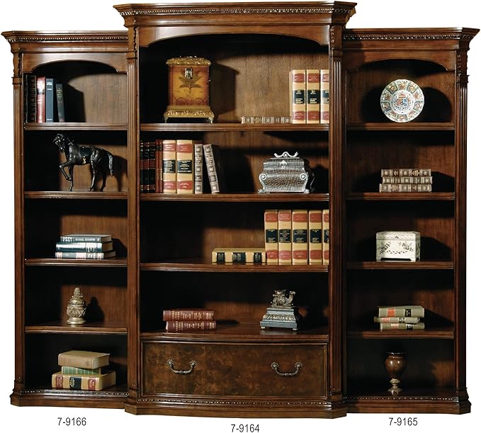 Hekman Furniture Old World Wooden Executive Right Bookcase – Traditional Wood - Image 4