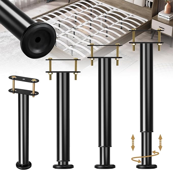 4Pcs Metal Adjustable Height Center Support Leg by Laowu