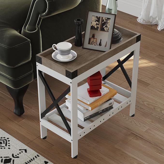 Narrow Side Table, End Table, Sofa Side Table, End Table Nightstand - Image 2