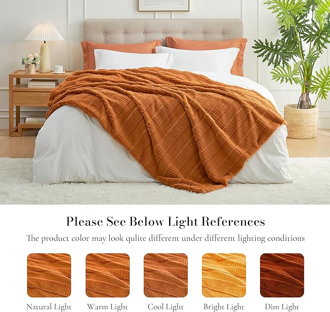 Amélie Home Luxury Striped Faux Fur Throw Blanket - Image 7