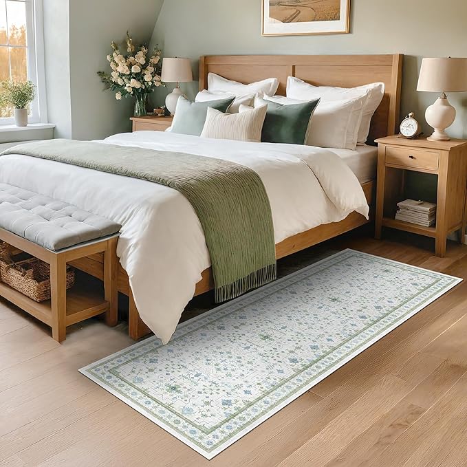 Blue and Green 2x6 Boho Bathroom Runner - Image 6