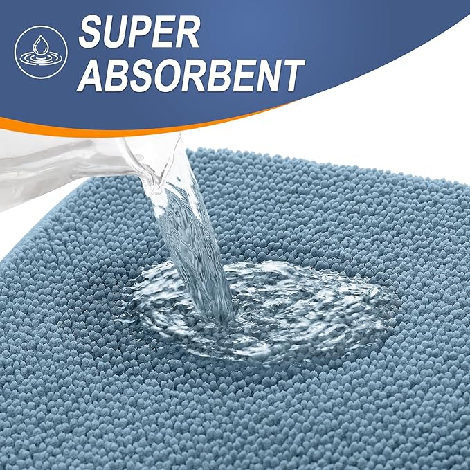 OLANLY Thick Memory Foam Bath Mat Rug 47x20, Extra Soft Absorbent Bathroom Rug - Image 3