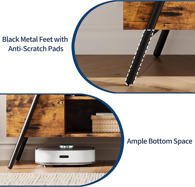 GAOMON TV Stand for 60 55 50 45 Inch TV, Industrial Media Console Table for - Image 4