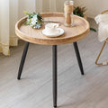 LITA Log Desktop Round Side End Table, Indoor Outdoor Wooden Tray Nightstand by LITA