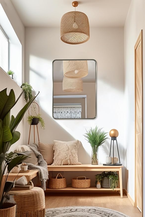 ANDY STAR Chrome Bathroom Mirror, 22x30’’ Rounded Rectangle Polished Nickel - Image 9