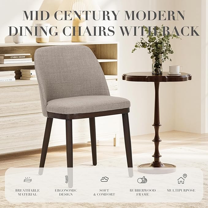 COLAMY Upholstered Dining Chairs Set of 4, Modern Kitchen Chairs - Image 3