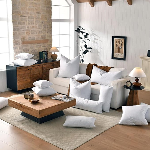 22x22 Decorative Throw Pillow Inserts-Down Feather Pillow Inserts-Square-Cotton - Image 2