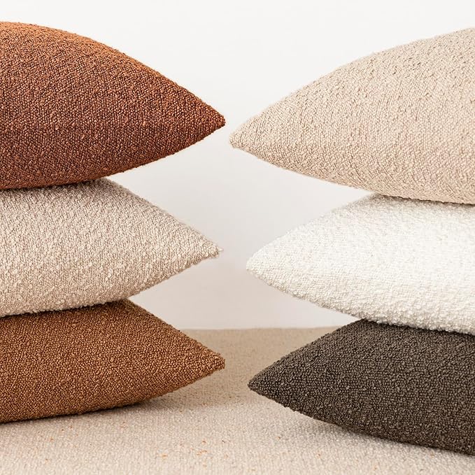 Foindtower Pack of 2, Decorative Textured Boucle Throw Pillow Covers Accent - Image 5