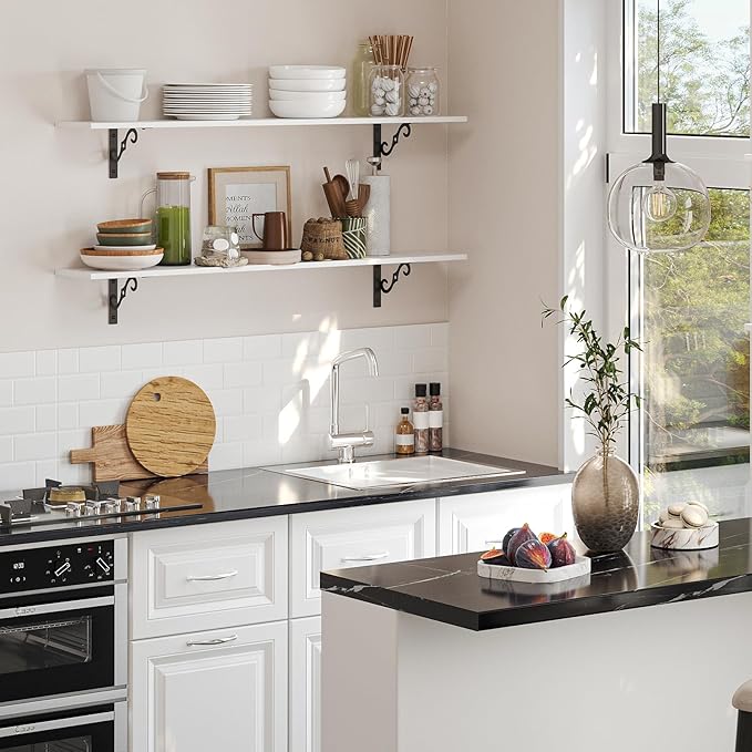 DINZI LVJ Long Wall Shelves, 39.4 Inch Large Floating Shelves Set of 2 - Image 5