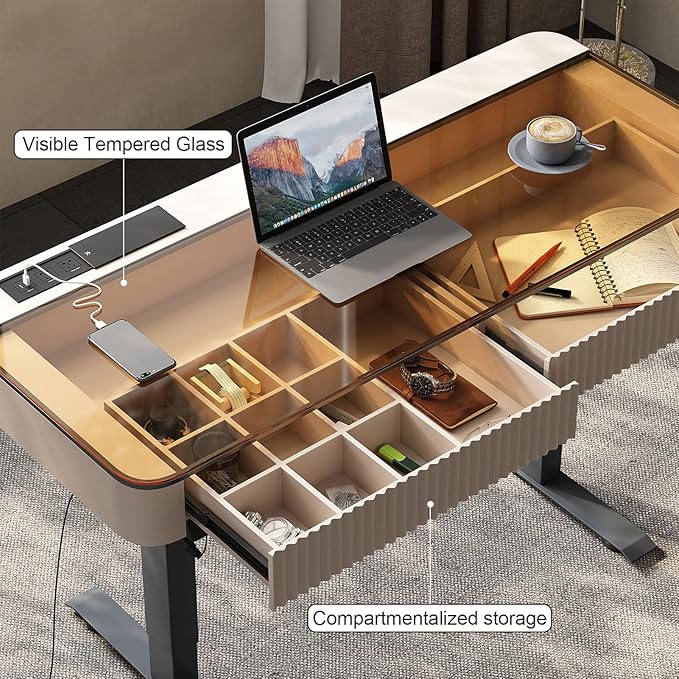 Lartis Office Desk, Electric Computer Lift Table Standing Desk - Image 3