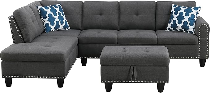 Ball & Cast 98" L Shaped Modular Sectional Couch - Image 17