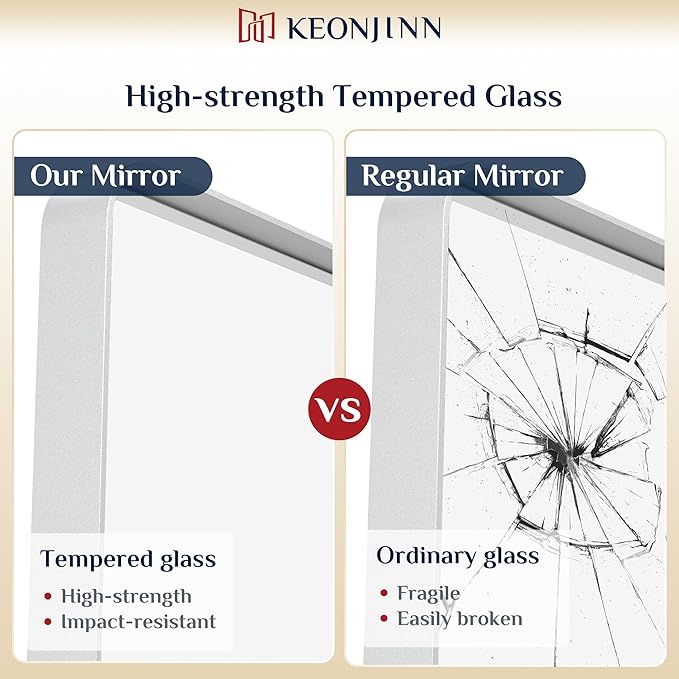 Keonjinn Matte White Bathroom Mirrors - Image 4