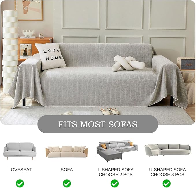 STACYPIK Silver Gray Sofa Cover - Image 8