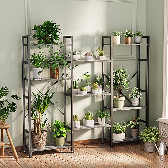 SUPERJARE Triple 4 Tier Bookshelf, Bookcase - Image 4