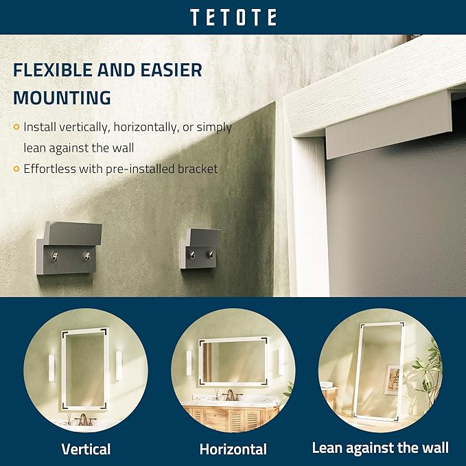 TETOTE 72 x 36 White Wooden Mirror - Image 5