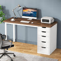 Tribesigns Computer Desk with 5 Drawers, 47 inches Rustic Brown Home Office by Tribesigns