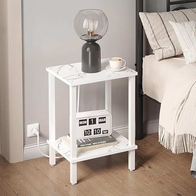TUTOTAK End Table, Side Table, Nightstand, 2-Tier Storage Shelf, Sofa Table - Image 2