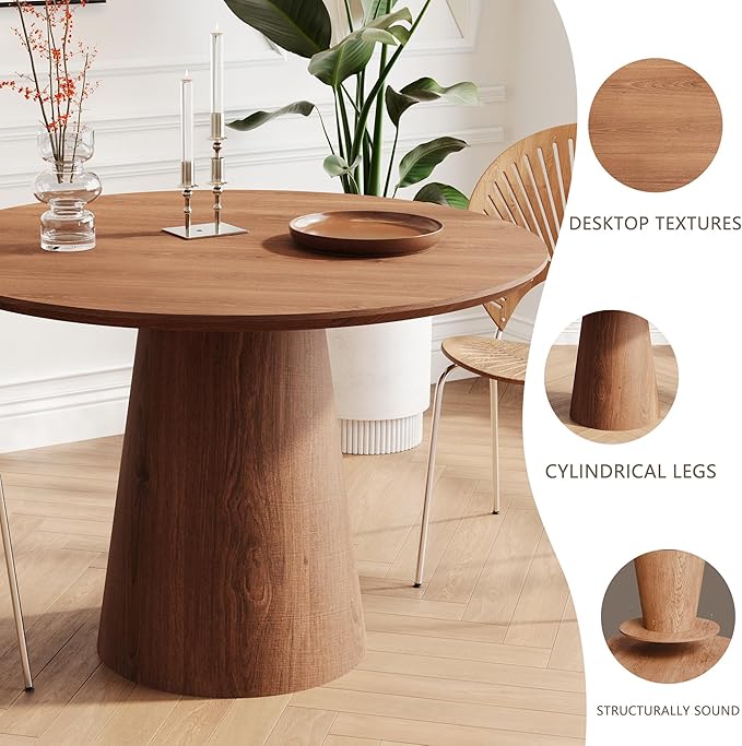 Round Dining Table for 4, Circle Dining Tables for Kitchen Living Room - Image 4