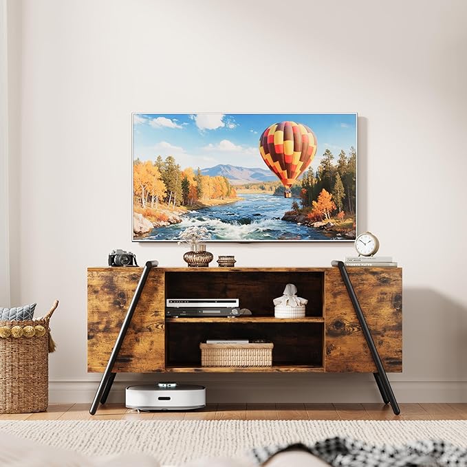Garvee 47 Inch TV Stand with Slanted Metal Legs, Industrial Media Console with - Image 2