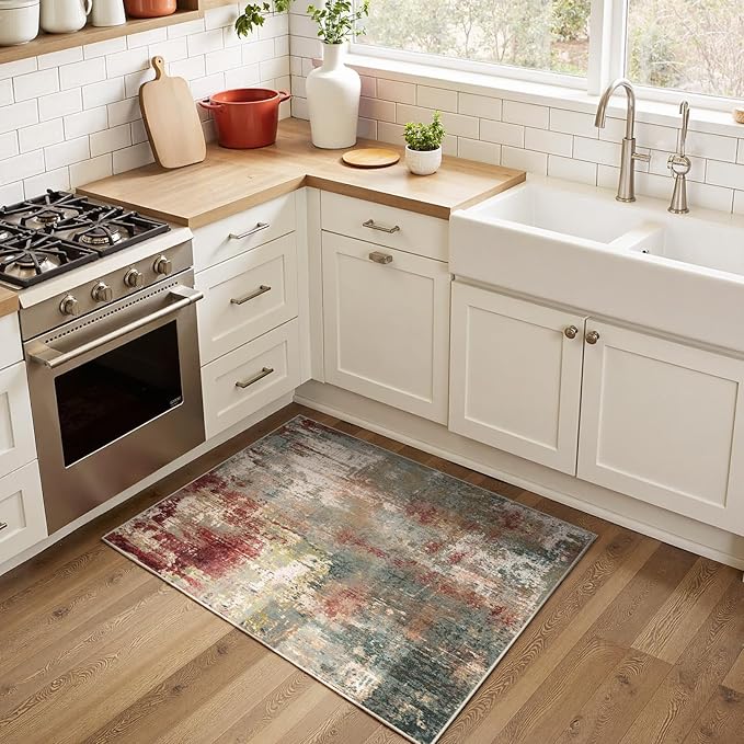 Washable Area Rugs 3'x5' Non-Slip Modern Abstract Soft - Image 3