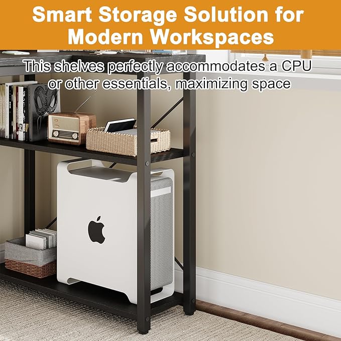 L Shaped Computer Desk with Reversible Shelves, 40 Inch Small Corner Desk with - Image 8