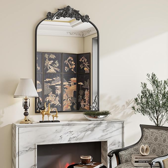 24x36 inch Vintage Arched Bathroom Mirror - Image 5
