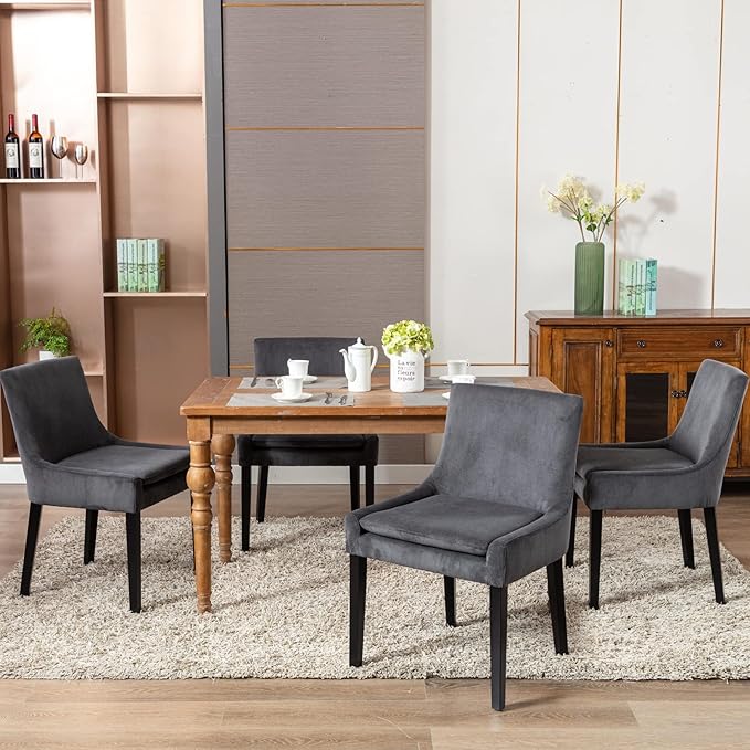 COLAMY Modern Dining Chairs Set of 6, Upholstered Corduroy Accent Side Leisure - Image 4