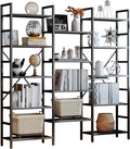 IRONCK Bookcases and Bookshelves Triple Wide 5 Tiers Industrial Bookshelf by IRONCK