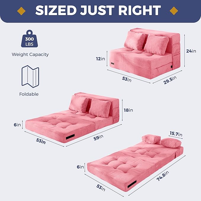MAXYOYO Convertible Sofa Bed, Fold Out Sleeper Sofa - Image 3