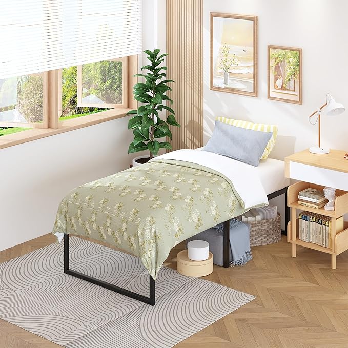 18 Inch Twin Bed Frames Heavy Duty Metal Twin Platform Bed Frame No Box Spring - Image 4