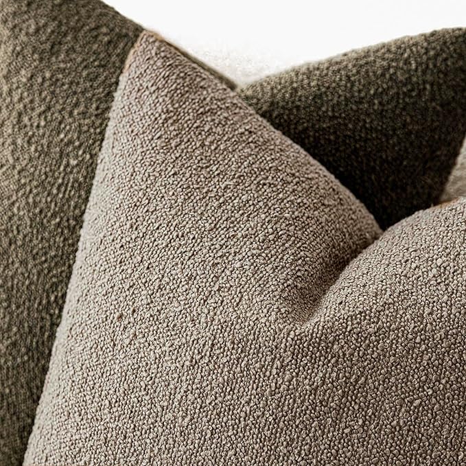 Foindtower Pack of 2, Decorative Textured Boucle Throw Pillow Covers Neutral - Image 4