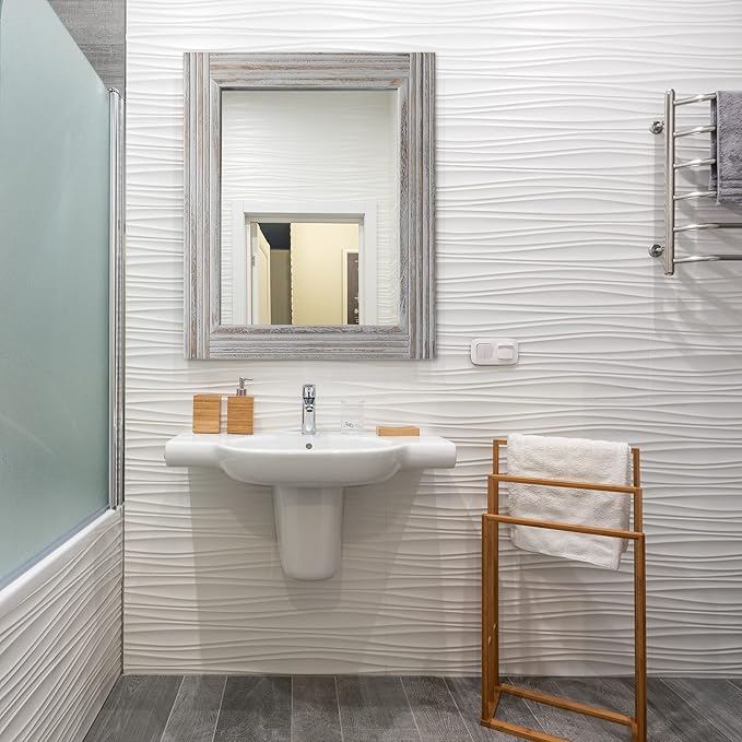 YOSHOOT Hand-Made Wooden Spliced Wall Mirror - Image 6