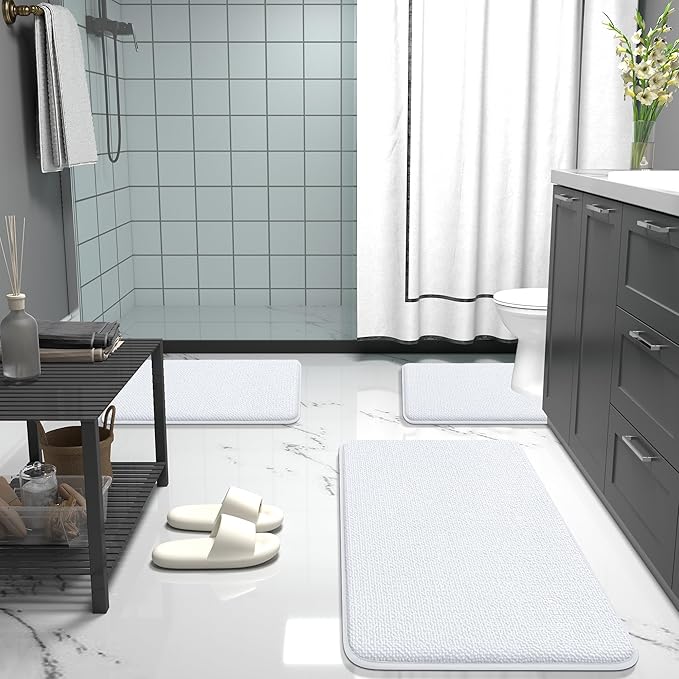 OLANLY Thick Memory Foam Bath Mat Rug 47x20, Extra Soft Absorbent Bathroom Rug - Image 7