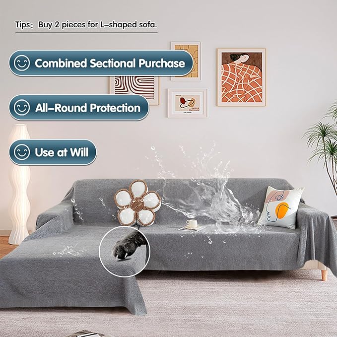STACYPIK Waterproof Gray Sofa Cover - Image 8