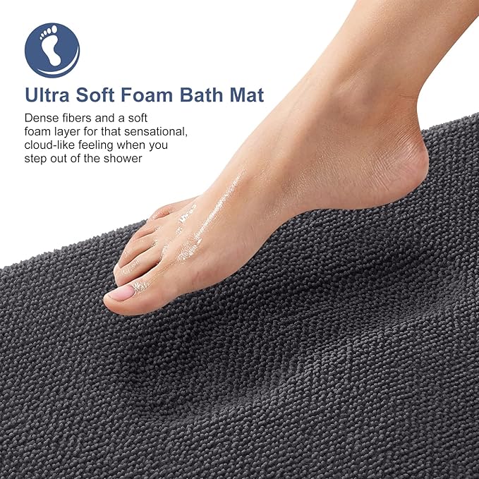OLANLY Thick Memory Foam Bath Mat Rug 36x24, Extra Soft Absorbent Bathroom Rug - Image 2