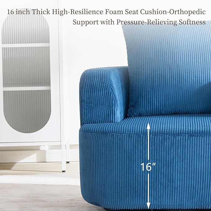 Furnimart 360° Swivel Barrel Accent Chair, Round Upholstered Comfy Lounge Chair - Image 5