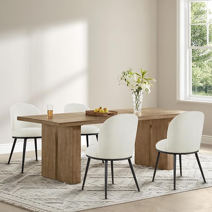 Dining Chairs Set of 6, Fabric Upholstered Dining Room Chairs by Kislot