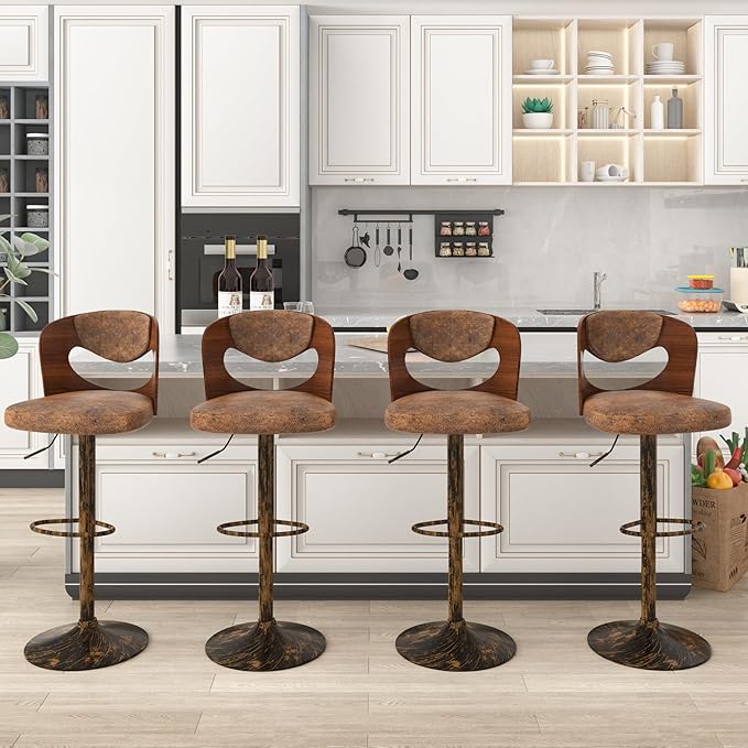 VECELO Bar Stools Set of 2, Kitchen Island Stools - Image 6